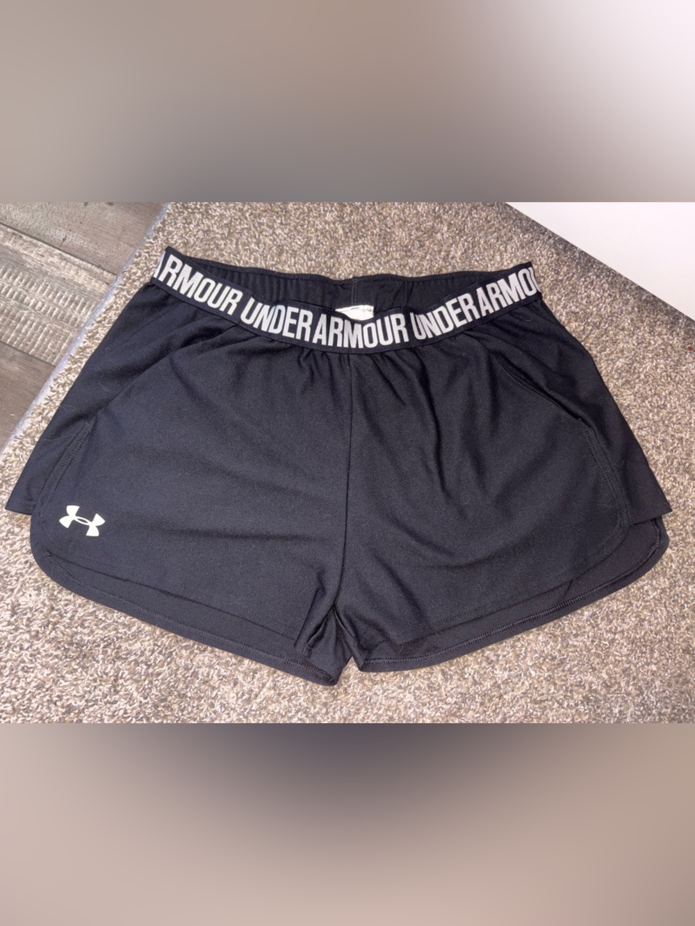 Under Armour Black Athletic Shorts with Branded Waistband